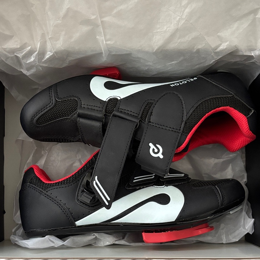 Peloton Cycling Shoes - Black and Red